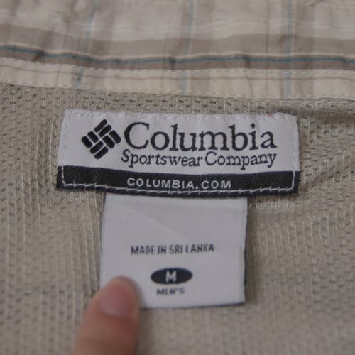 Columbia vintage fishing shirt A02 beige plaid, short sleeve