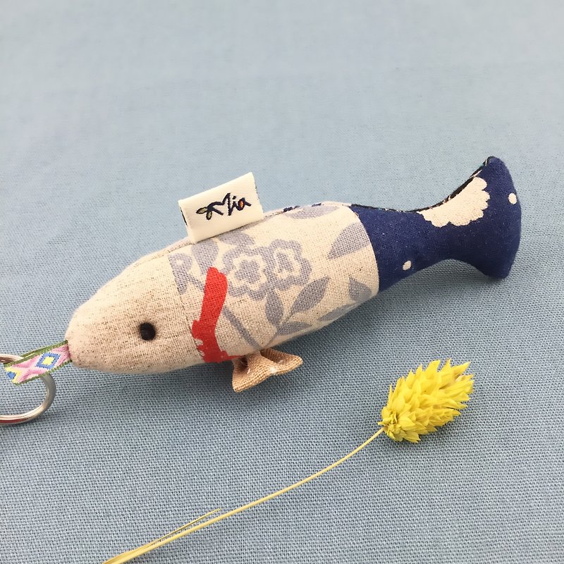 Fish Charm / Key Ring - Gentleman Fat Fish Charm - Graduation Gift - Charms - Cotton & Hemp 