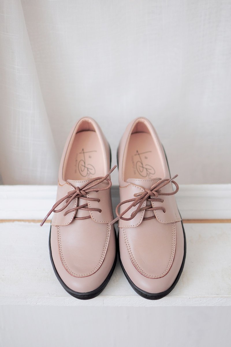 Cow Leather Classic Oxford Shoes (Lotus Pink) - Women's Oxford Shoes - Genuine Leather Pink