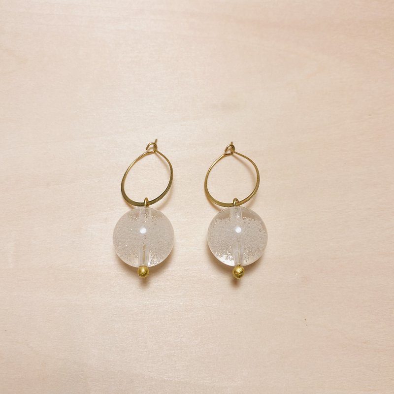 Retro water drop bubble bead earrings - ต่างหู - เรซิน สีใส