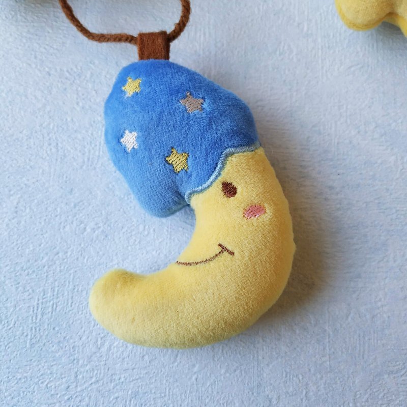 鑰匙圈 - 該睡囉月亮 - 吊飾/掛飾 - 繡線 黃色