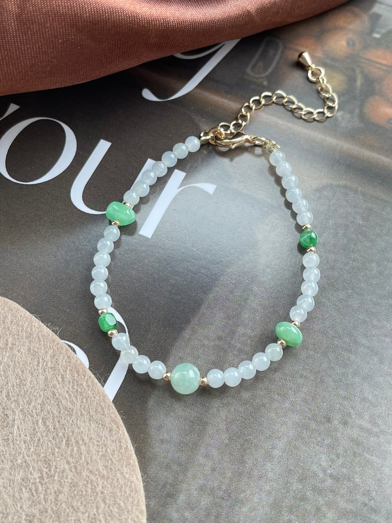 Natural Burmese Grade A Jadeite Design Bracelet - สร้อยข้อมือ - หยก 