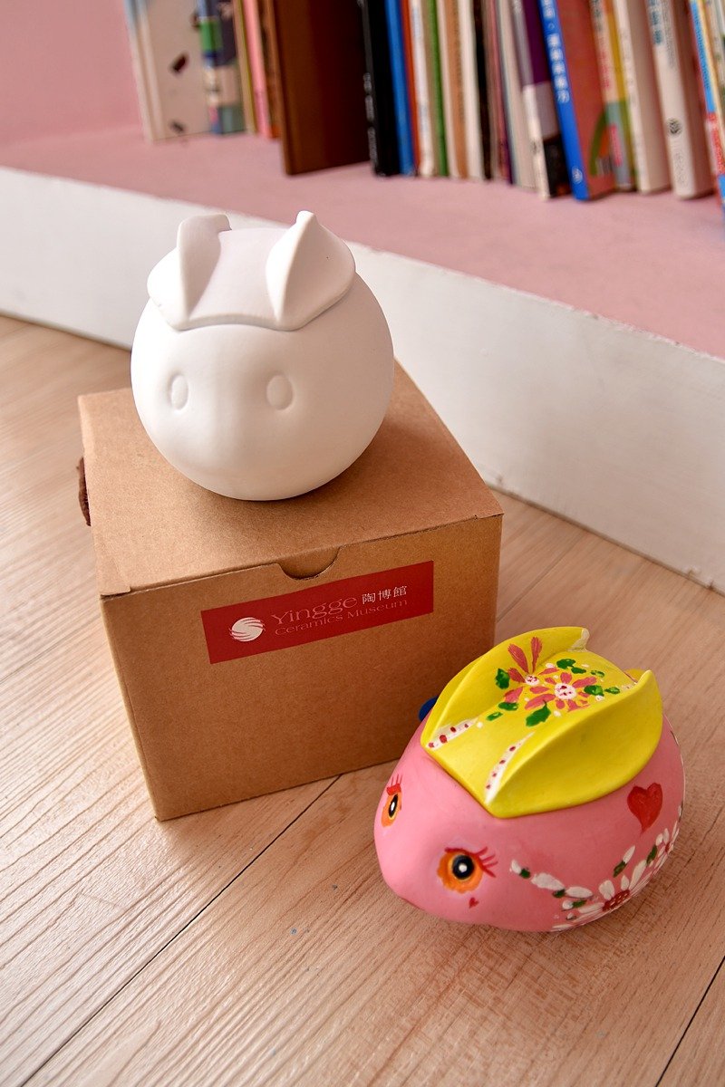 DIY hand-made-bunny storage jar 39999-0000054 - งานเซรามิก/แก้ว - ดินเผา 