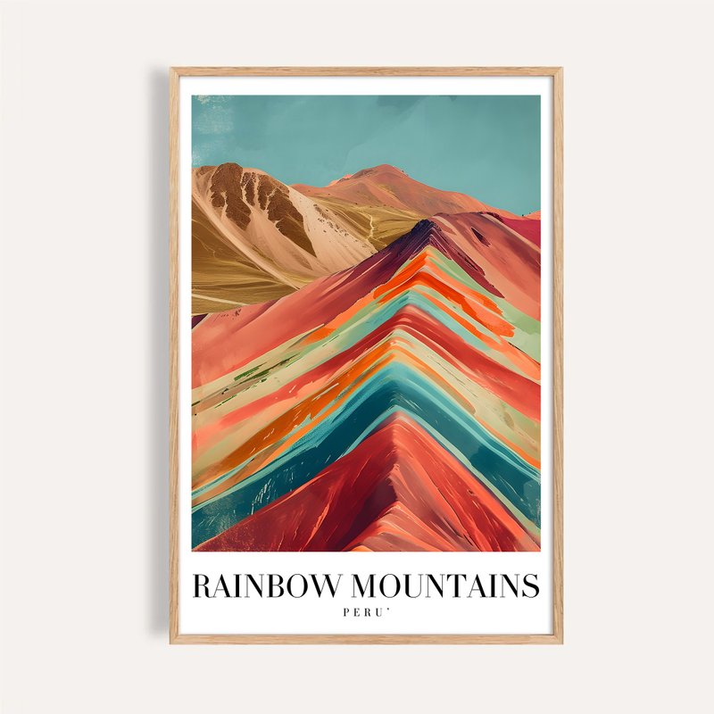 祕魯彩虹山 Rainbow Mountains of Peru / 自然景觀插畫海報 掛畫 - 海報/掛畫/掛布 - 紙 