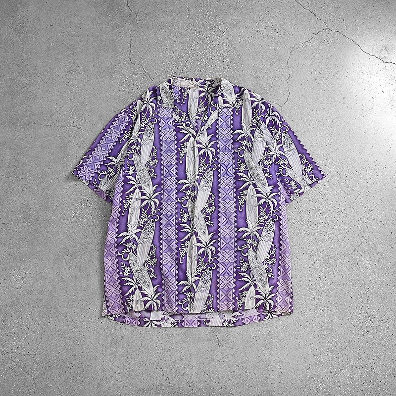 Vintage Shirt / Aloha Shirts - เสื้อเชิ้ตผู้ชาย - วัสดุอื่นๆ สีม่วง
