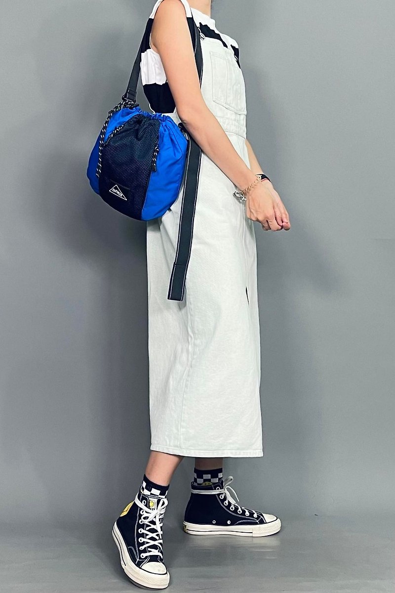 Theo TwoWay Drawstring Bag - กระเป๋าแมสเซนเจอร์ - วัสดุอีโค สีน้ำเงิน