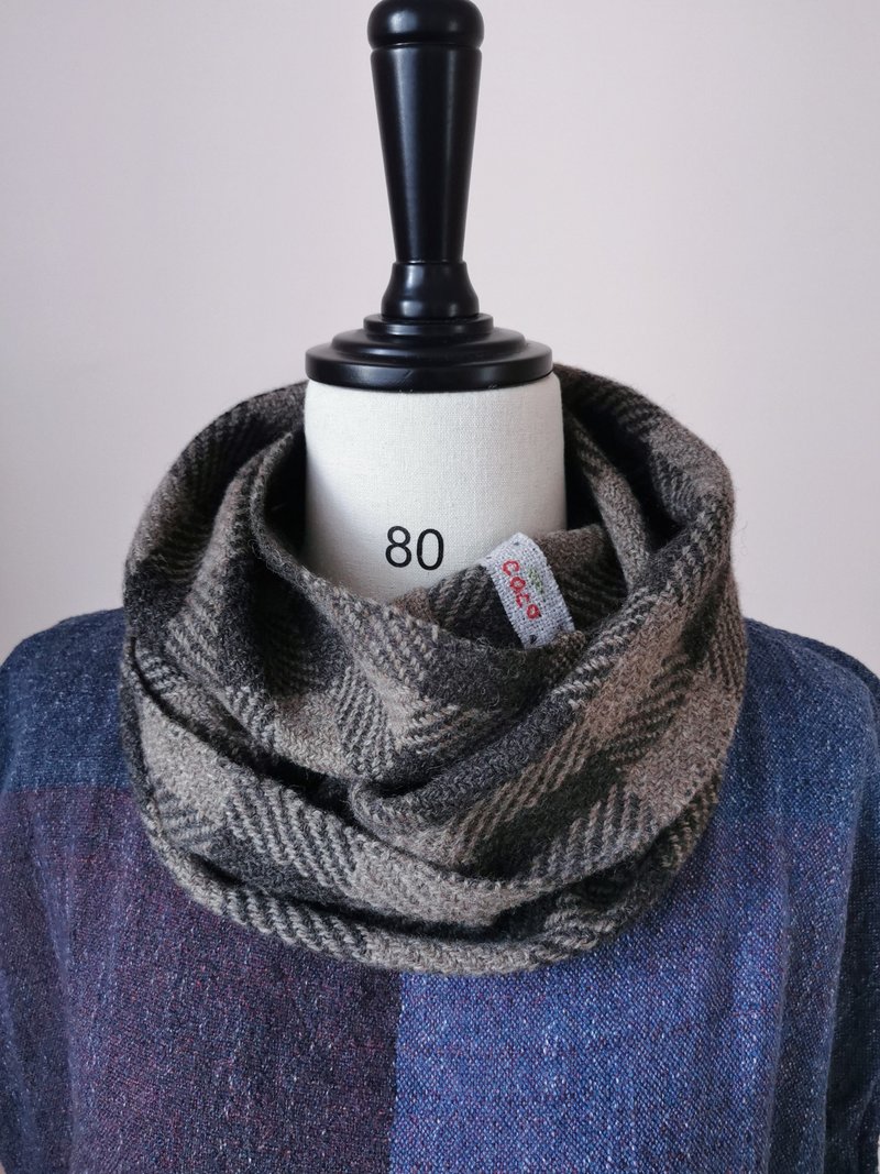 Handwoven by Carina | Handwoven 50% yak down 50% merino wool long neck circumference - Knit Scarves & Wraps - Wool Brown