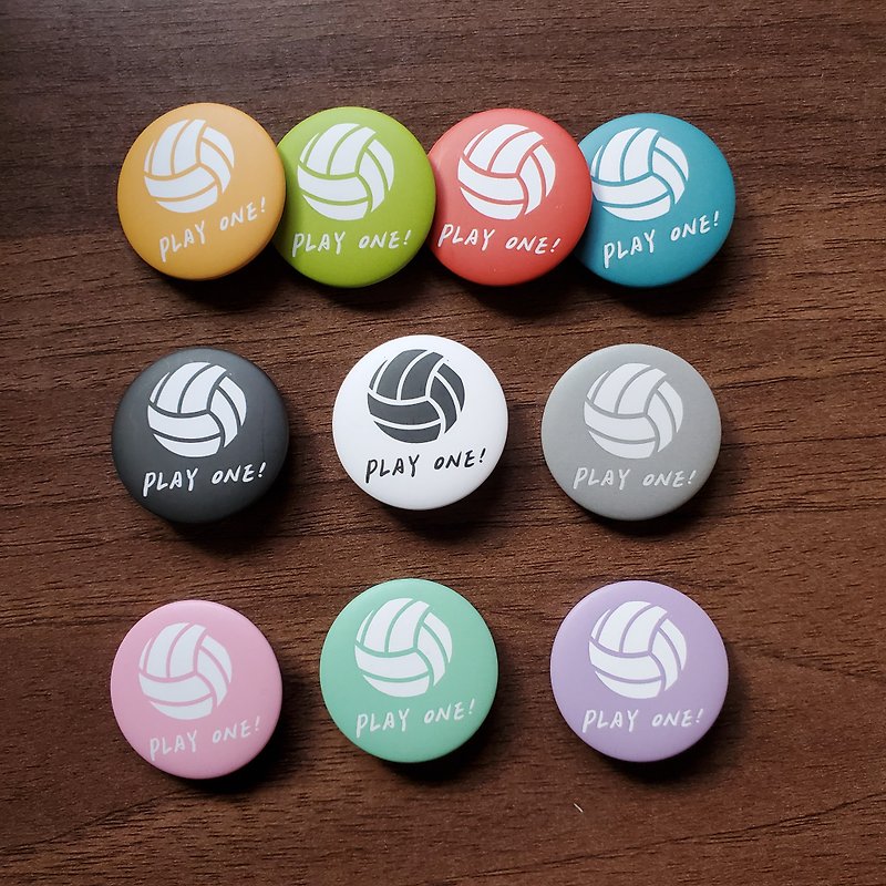 Play one! Volleyball badge - Badges & Pins - Paper Multicolor