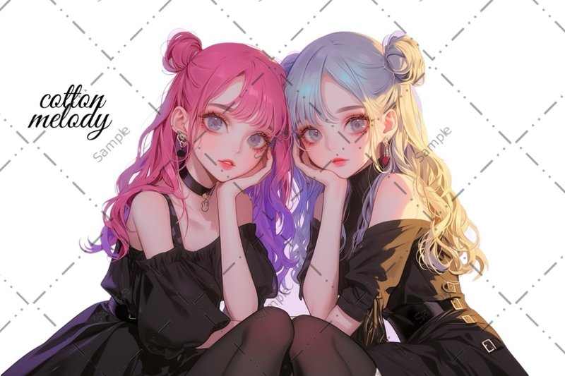 original sticker no.1173 人物ステッカー オリジナルステッカー 人物ステッカー 女の子ステッカー オリジナル人物ステッカー - 貼紙 - 紙 