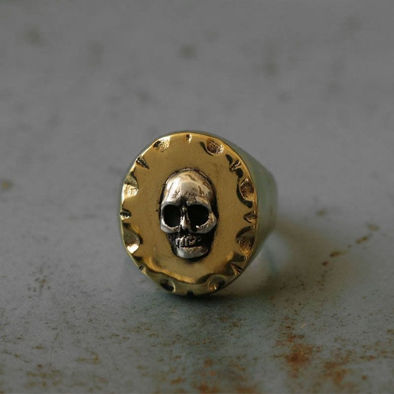 墨西哥騎自行車的人戒指純銀復古頭骨部落SUGAR死的十字朋克 - 戒指 - 其他金屬 金色