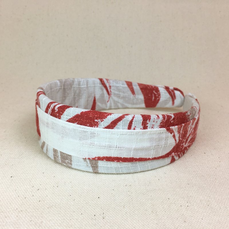Mr.Tie 手工縫製包布髮箍 Handmade Headbands 編號022 - 髮飾 - 棉．麻 紅色