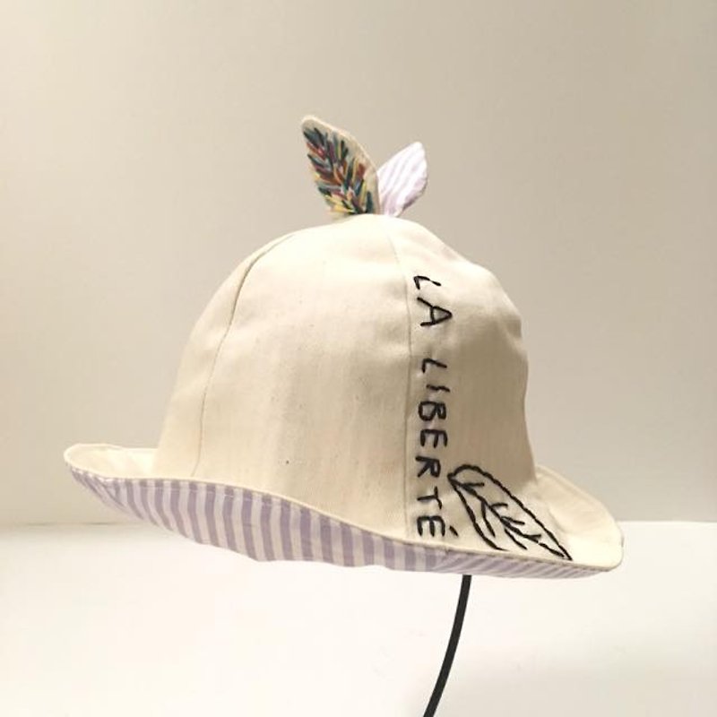 Handmade Tulip hat of the leaf Purple stripe - Baby Gift Sets - Cotton & Hemp Purple