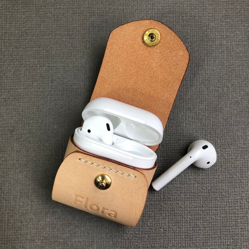 真皮AirPods 保護套 手工皮件 縫線可選色 - 耳機保護套/殼 - 真皮 