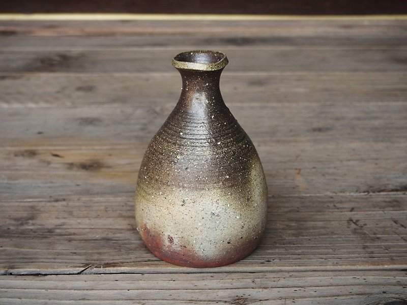 日本岡山備前 陶器 德利 日本酒酒器 t-022 - 花瓶/花器 - 其他材質 咖啡色