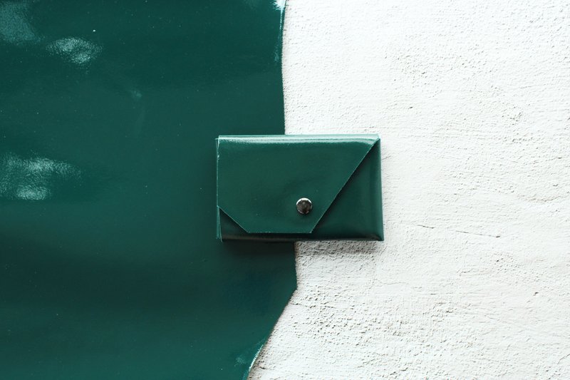 Leken Small Card Holder Water-repellent Genuine Leather Coin Purse Chagall Green - กระเป๋าใส่เหรียญ - หนังแท้ สีเขียว