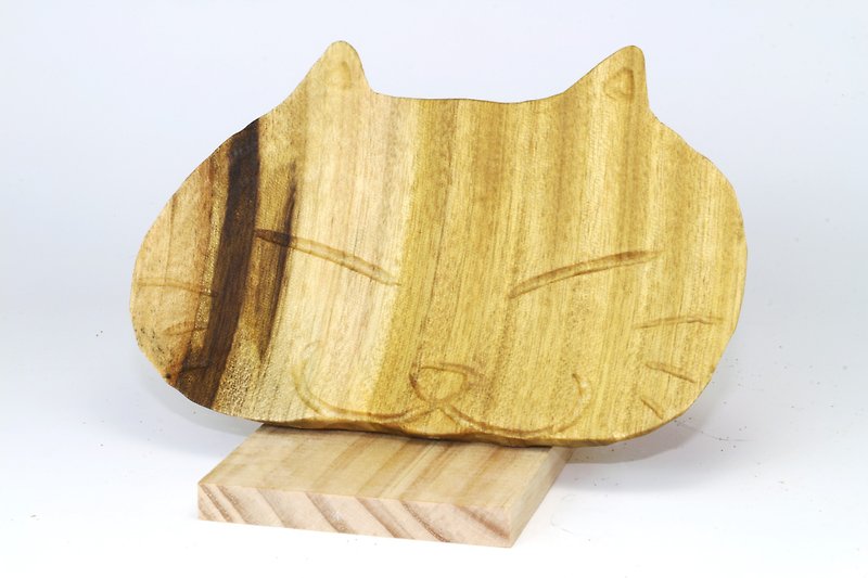 Animal Series (Hamster) Wooden Plate--Afternoon Tea Snack Plate--Woodcut--Handmade-- - จานเล็ก - ไม้ สีนำ้ตาล