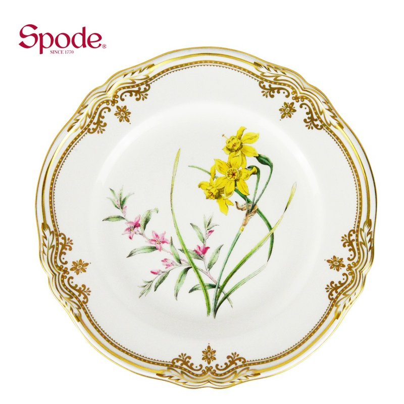 英國Spode-Stafford Flowers斯塔福之花系列-23.5cm盤 - 盤子/餐盤/盤架 - 瓷 白色