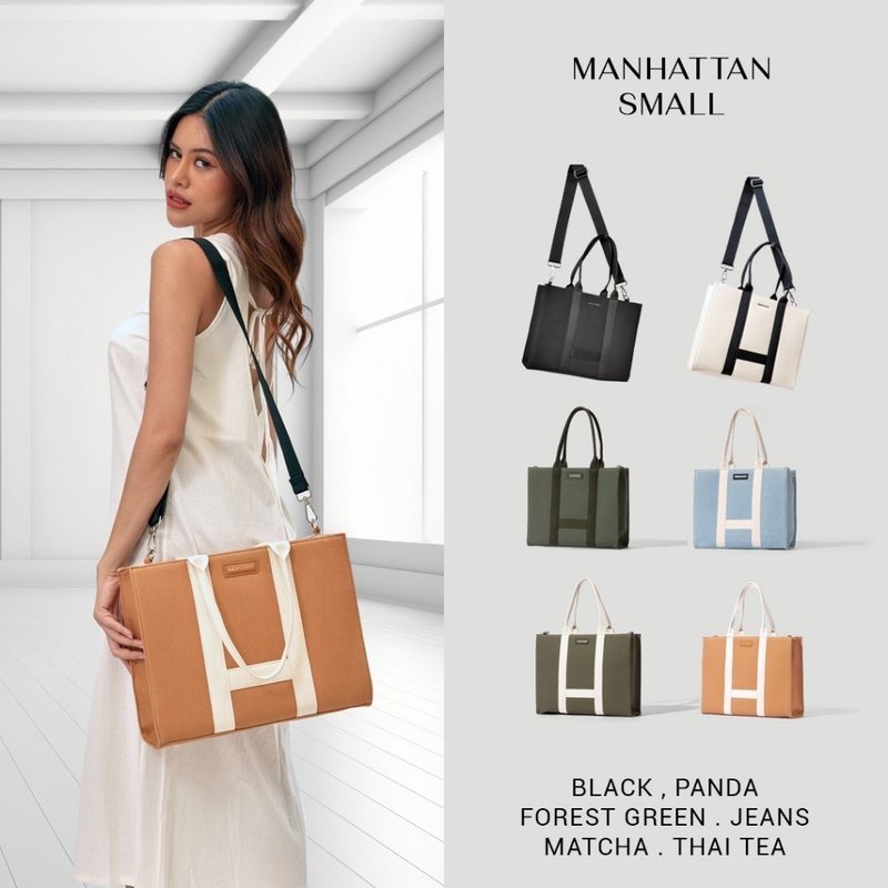 ABDSTORE |Manhattan Small Tote bag Canvas tote bag by Ambassador 8136 - กระเป๋าถือ - ลินิน ขาว