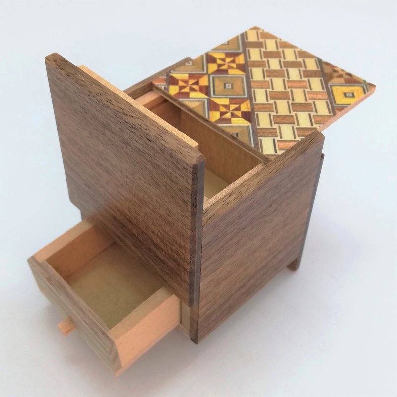 Drawer 4 steps Cube Japanese puzzle box Himitsu-bako Hakone Yosegi-zaiku Japan - Other - Wood 