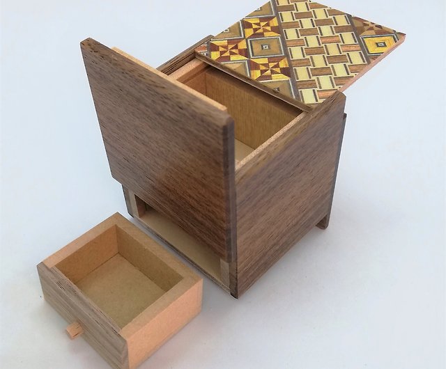 激安品寄木細工の飾り箱―立方体柄―小― 木工、竹工芸