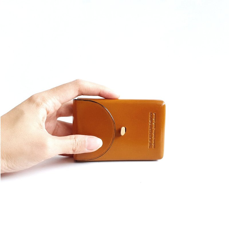 Name card box /Tan - กระเป๋าสตางค์ - หนังแท้ สีส้ม