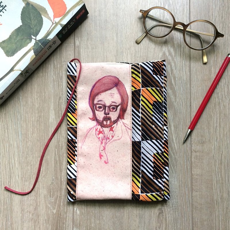 British uncle (striped) hand-made cloth book jacket/book cover - Notebooks & Journals - Cotton & Hemp 