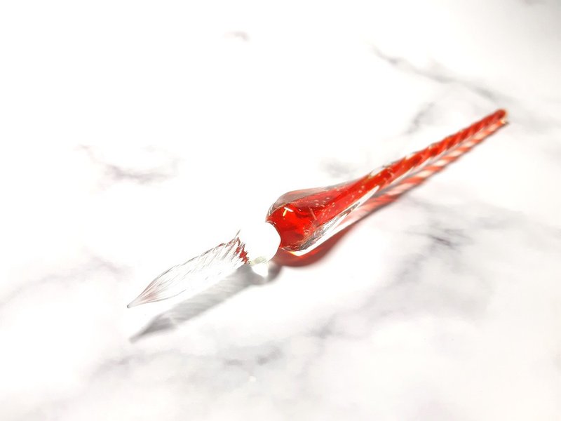 琉璃沾水筆 / 嫣紅 / 夜光元素 - 沾水筆 - 玻璃 紅色