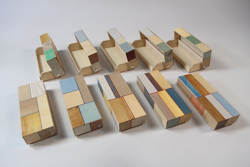 Wood patchwork pencil case **pencil case - กล่องดินสอ/ถุงดินสอ - ไม้ 
