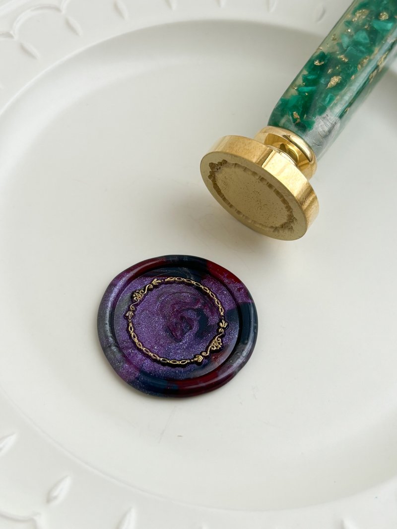 シーリングスタンプ　148【antique frame】 - 印章/印台 - 其他金屬 金色