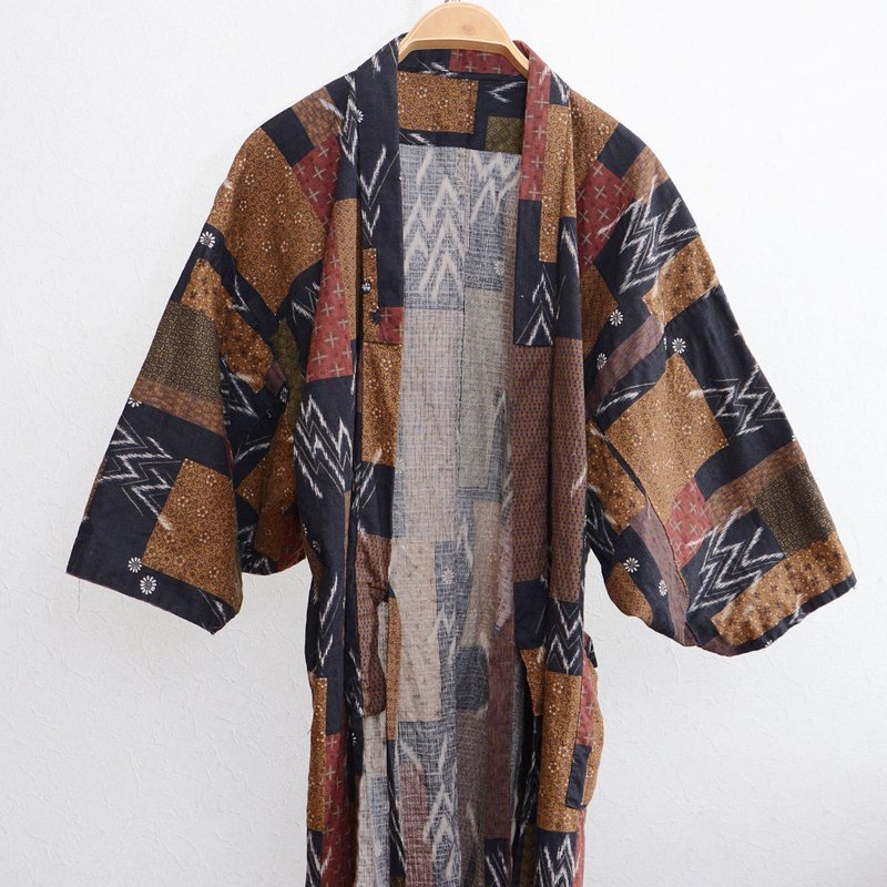 作務衣 羽織 着物 木綿 バティック風 ジャパンヴィンテージ ハンドメイド リメイク素材 - 男夾克/外套 - 棉．麻 多色