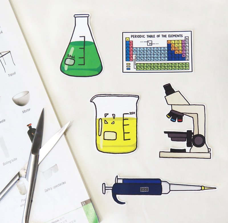 Lifelong Learning series: Laboratory Sticker (Big) - สติกเกอร์ - วัสดุกันนำ้ ขาว