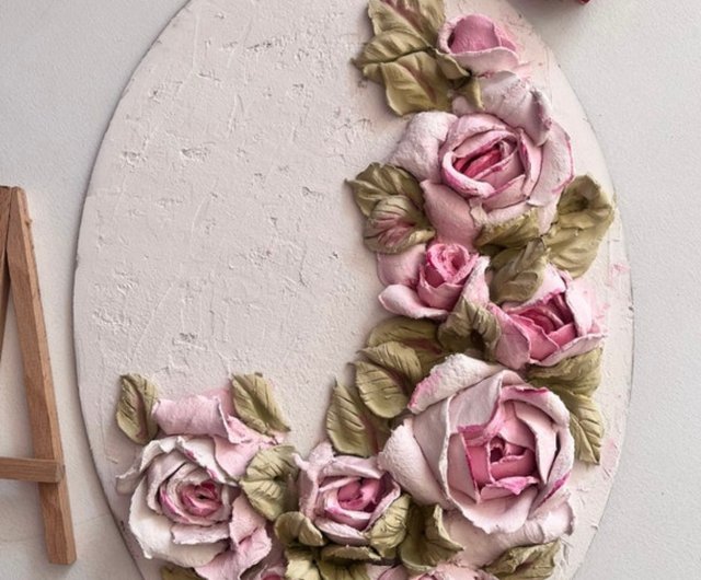 3D 花の絵画バラの絵画彫刻絵画花のアート - ショップ