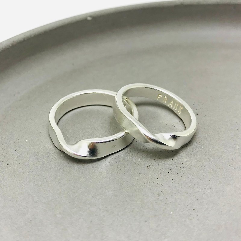 Moby Silver Ring [Silver] Sterling Silver Handmade Ring. Lettering. Male Ring. Female Ring. Pair Ring. Single Ring - Couples' Rings - Sterling Silver Silver