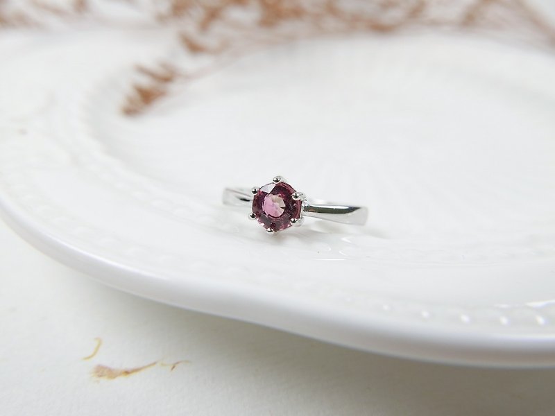 Simple pink diamonds ring _ sterling silver natural gem - แหวนทั่วไป - เครื่องเพชรพลอย สึชมพู