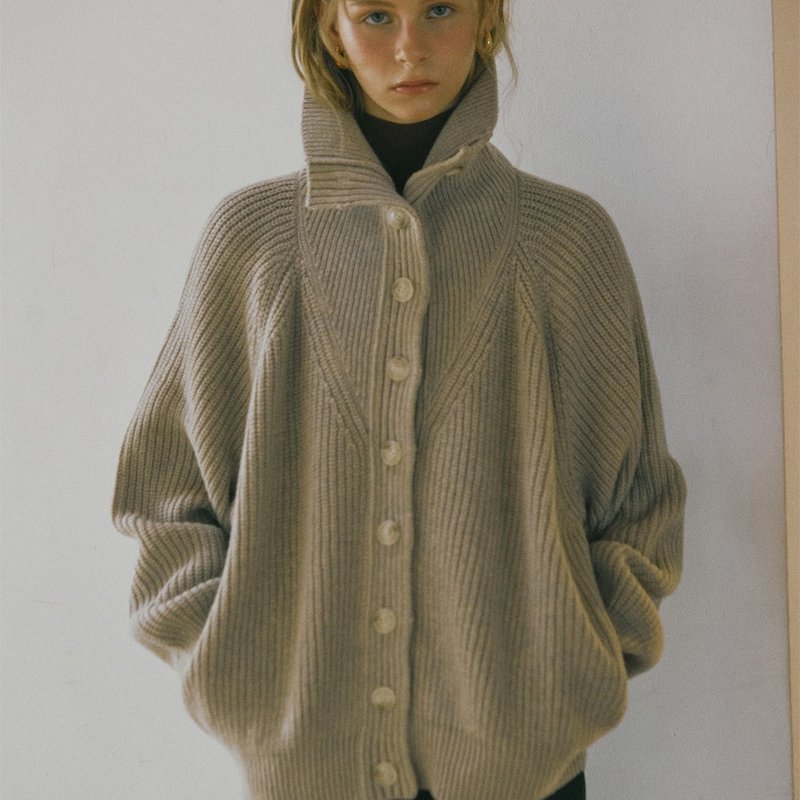 Fine Lambs Wool Turtle Neck Pocket Cardigan_3 Colors - 女毛衣/針織衫 - 羊毛 