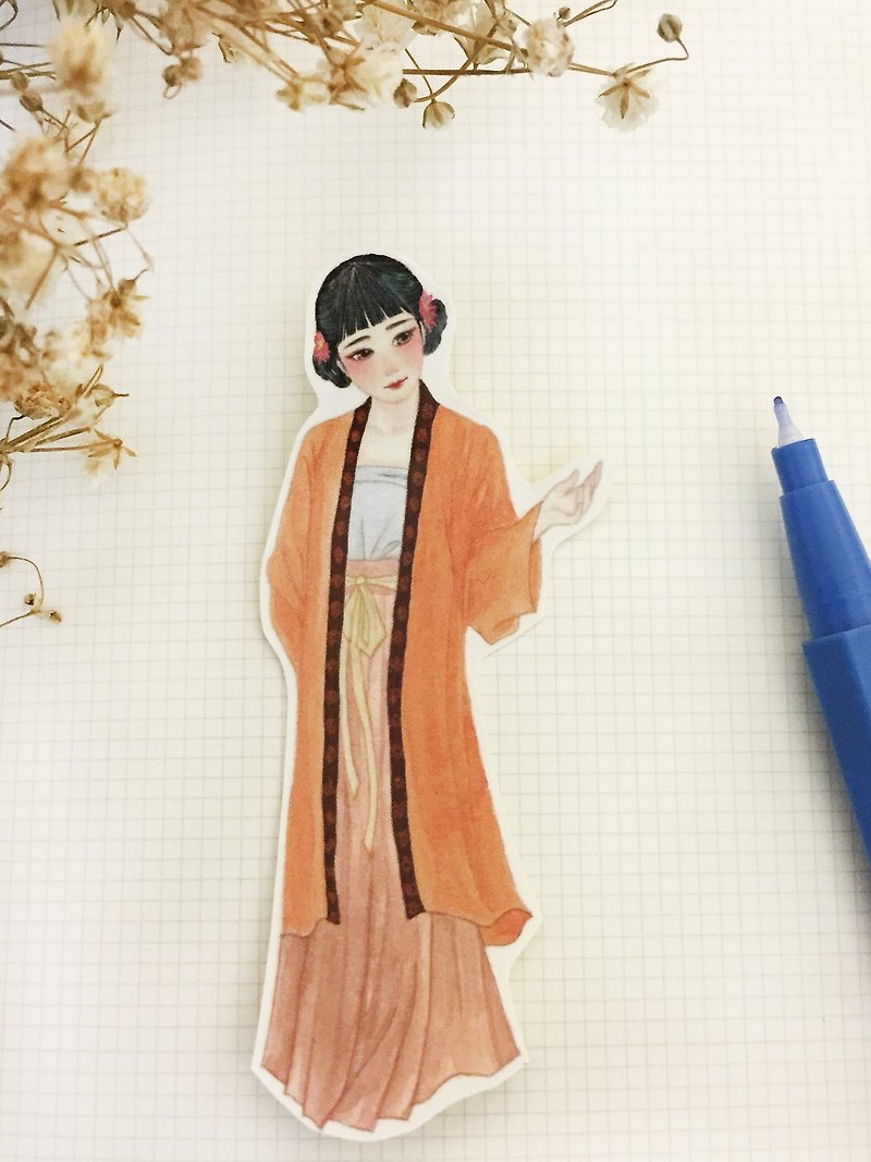 Hanfu Longlive Series - Dasha Qianqian girl stickers - Stickers - Paper Orange