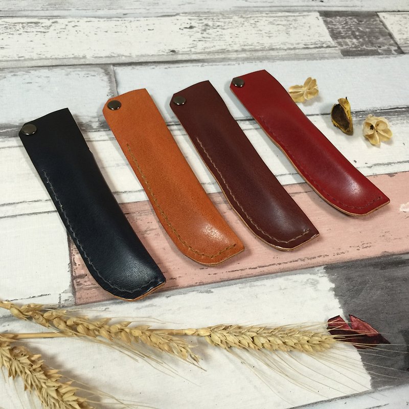 Pen case, pen case, pencil case, vegetable tanned cowhide, hand-sewn and handmade - Pencil Cases - Genuine Leather 