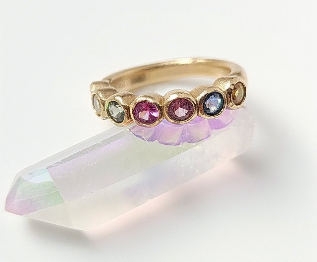 K18 multicolor sapphire rainbow ring - 設計館FRANA JEWELRY TOKYO