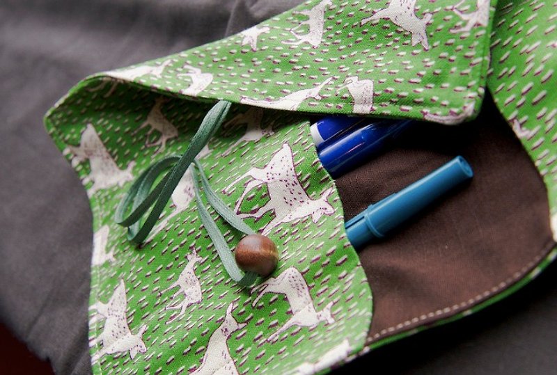 [Graduation season] weimom's micro-mountain cloth: crazy goat - pencil case, chopsticks sets, green tableware bags, cloth roll, Christmas gifts ● Taiwan manufacturing - - Chopsticks - Cotton & Hemp Multicolor
