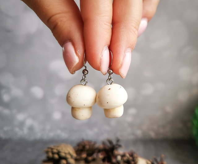 Handmade Funky Polymer Clay Mushroom Earrings | Aesthetic Earrings |  Valentine's Day Gift | Cottagecore Earrings | Fairycore Jewelry 