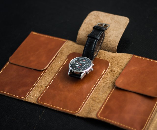 Watches Leather Watch Pouch, Leather Watch Case Travel