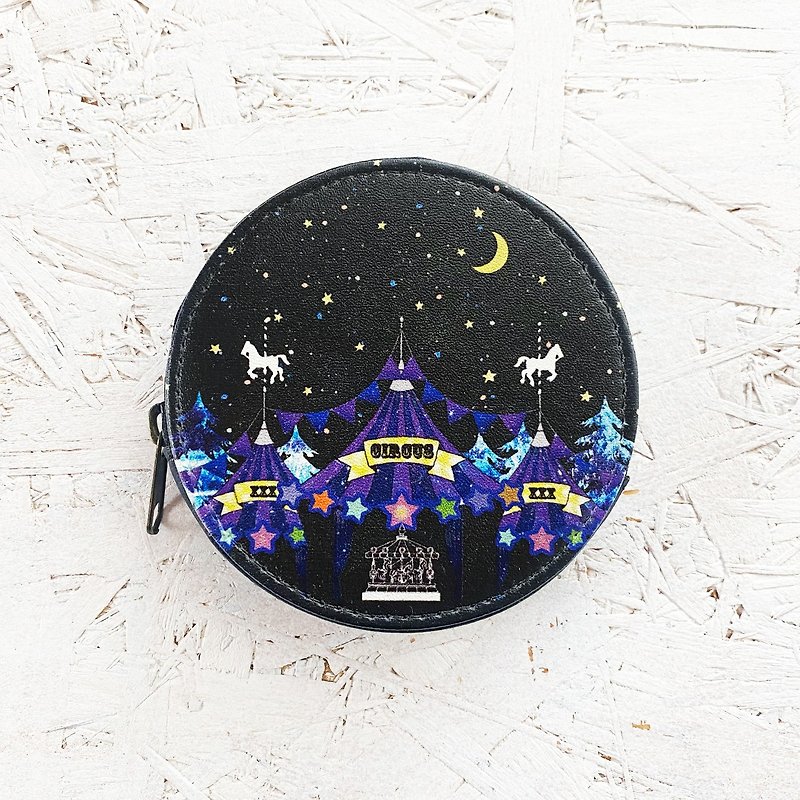 Coin Case Miracle Night Circus / Coin purse / Wallet / accessory case / Moon - Coin Purses - Faux Leather Multicolor