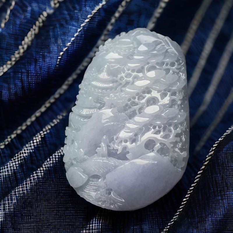 紫羅蘭翡翠山水牌 | 天然緬甸玉翡翠A貨 | 送禮 - 其他 - 玉石 多色