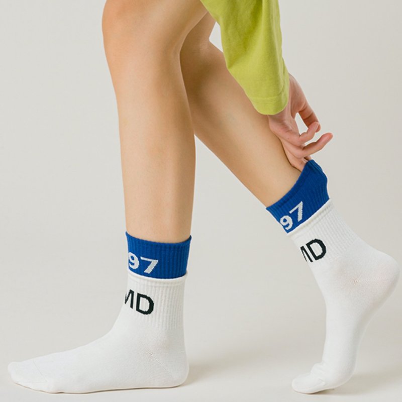 HM Japanese Boys and Girls Same Style Tube Socks, 2 Colors - ถุงเท้า - ผ้าฝ้าย/ผ้าลินิน ขาว