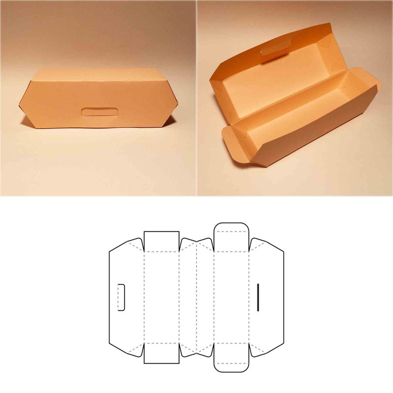 Hot dog box template, hot dog container, hot dog gift box, french dog box, PDF - 圖文模板設計 - 其他材質 