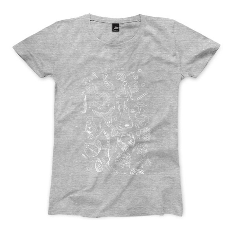 100 Biological expected - dark gray linen - Women's T-Shirt - เสื้อยืดผู้หญิง - ผ้าฝ้าย/ผ้าลินิน 