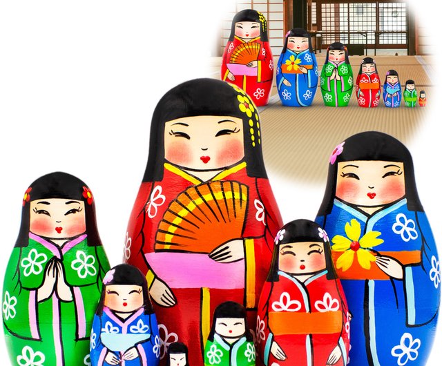 Japanese nesting dolls on sale