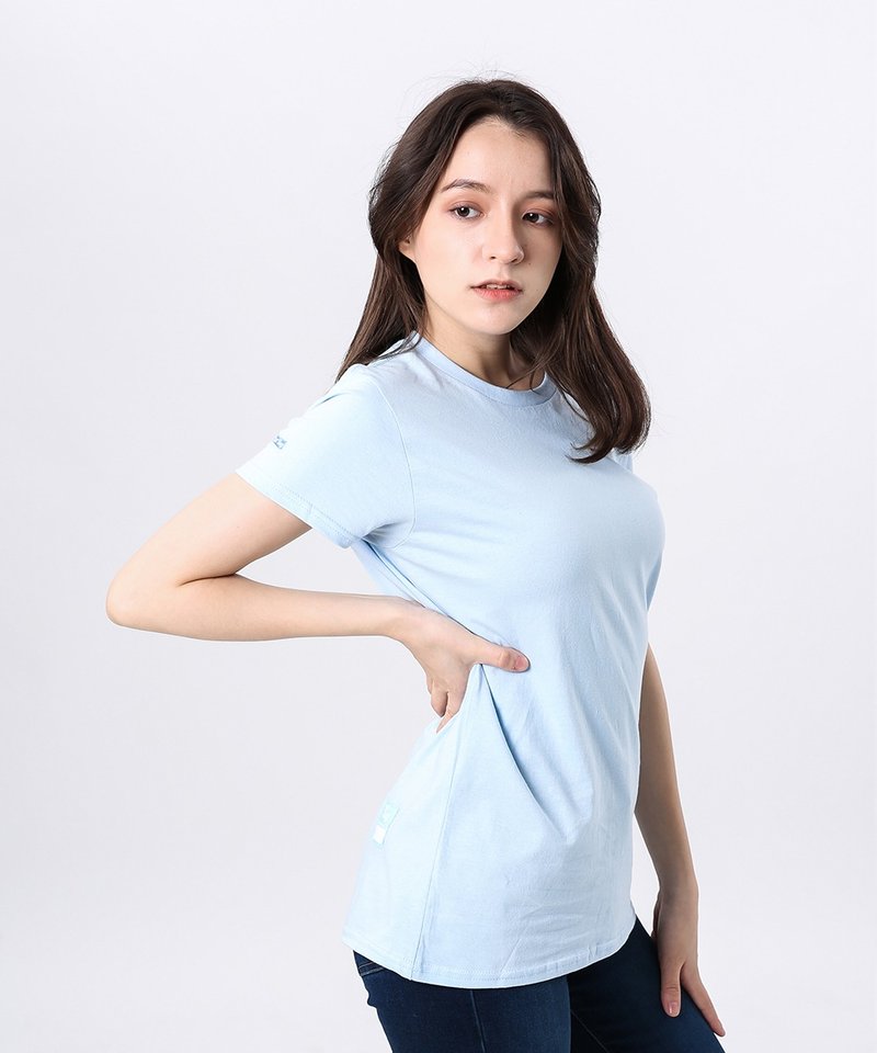 Woman's Slim Fit T-Shirt (Blue) - เสื้อยืดผู้หญิง - ผ้าฝ้าย/ผ้าลินิน หลากหลายสี