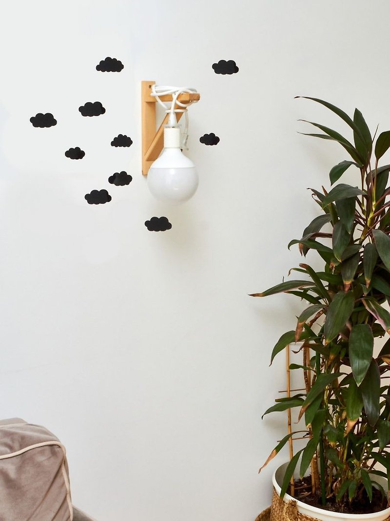 Cloudy Dreams/Custom Cloud Sticker Set for Boys' Bedroom and Modern Wall Art - 壁貼/牆壁裝飾 - 其他材質 黑色