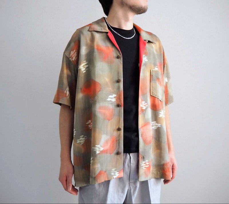 Impressionism Silk Kimono Shirts, Upcycle Kimono Luxury Shirts - Women's Shirts - Silk 